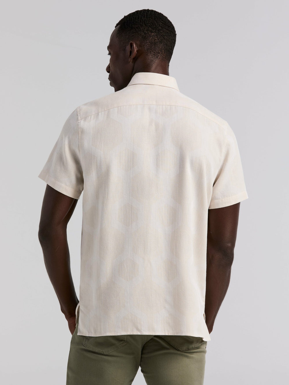 Cotton Linen Geo Jacquard Shirt