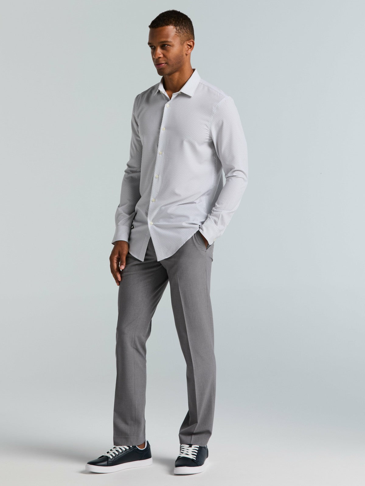 Slim Fit Total Stretch Diamond Geo Print Shirt