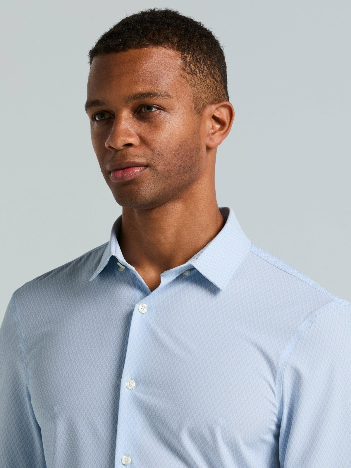 Slim Fit Total Stretch Diamond Geo Print Shirt