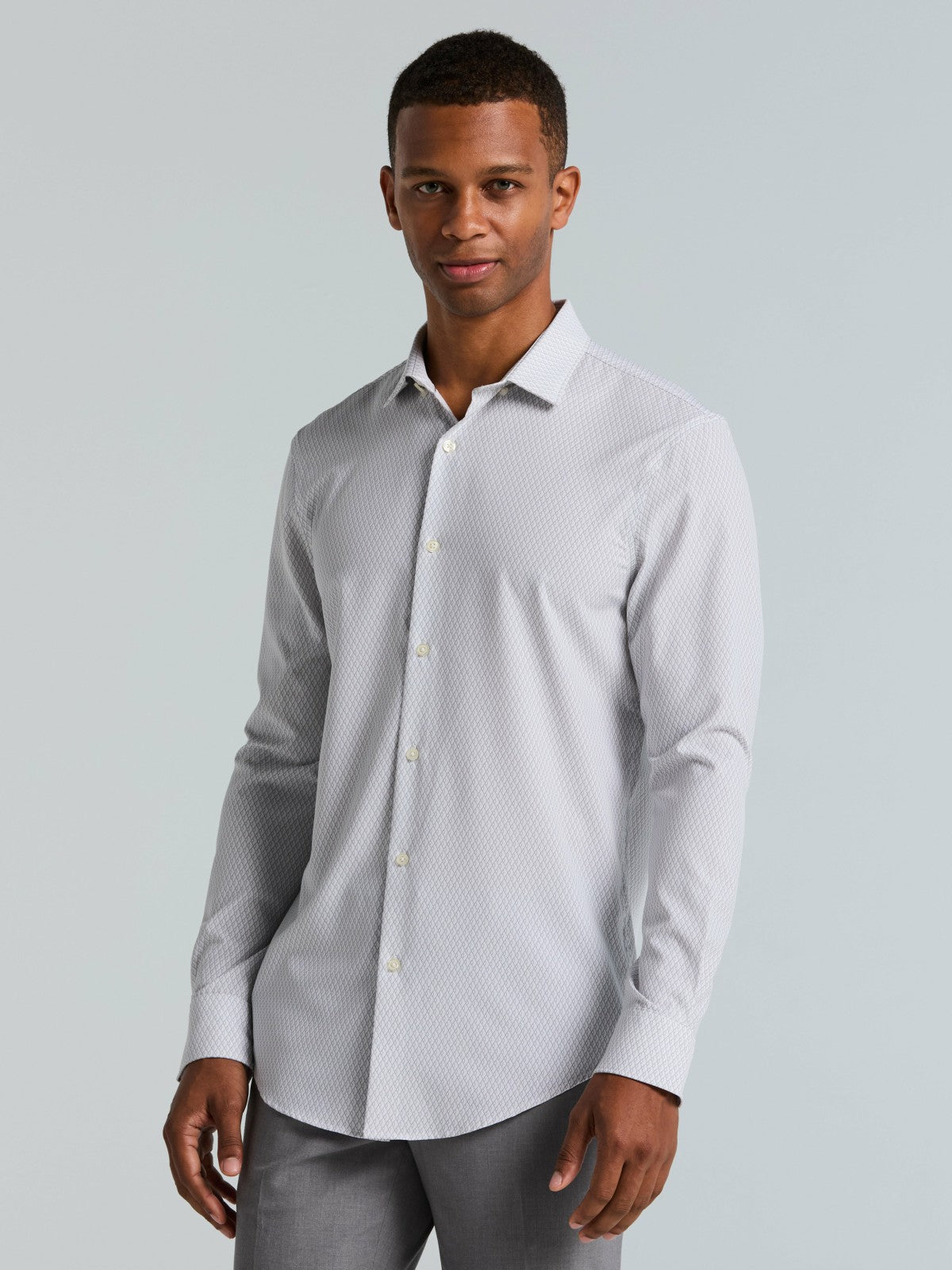 Slim Fit Total Stretch Diamond Geo Print Shirt