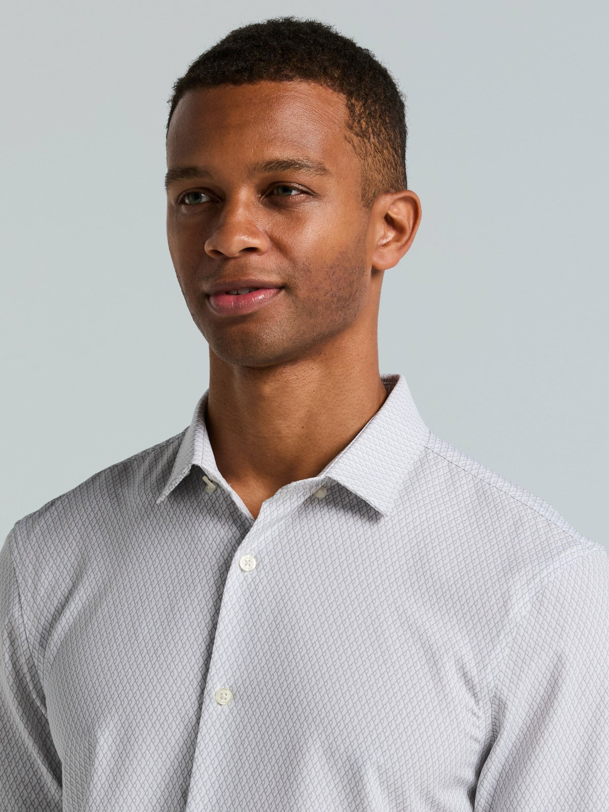 Slim Fit Total Stretch Diamond Geo Print Shirt
