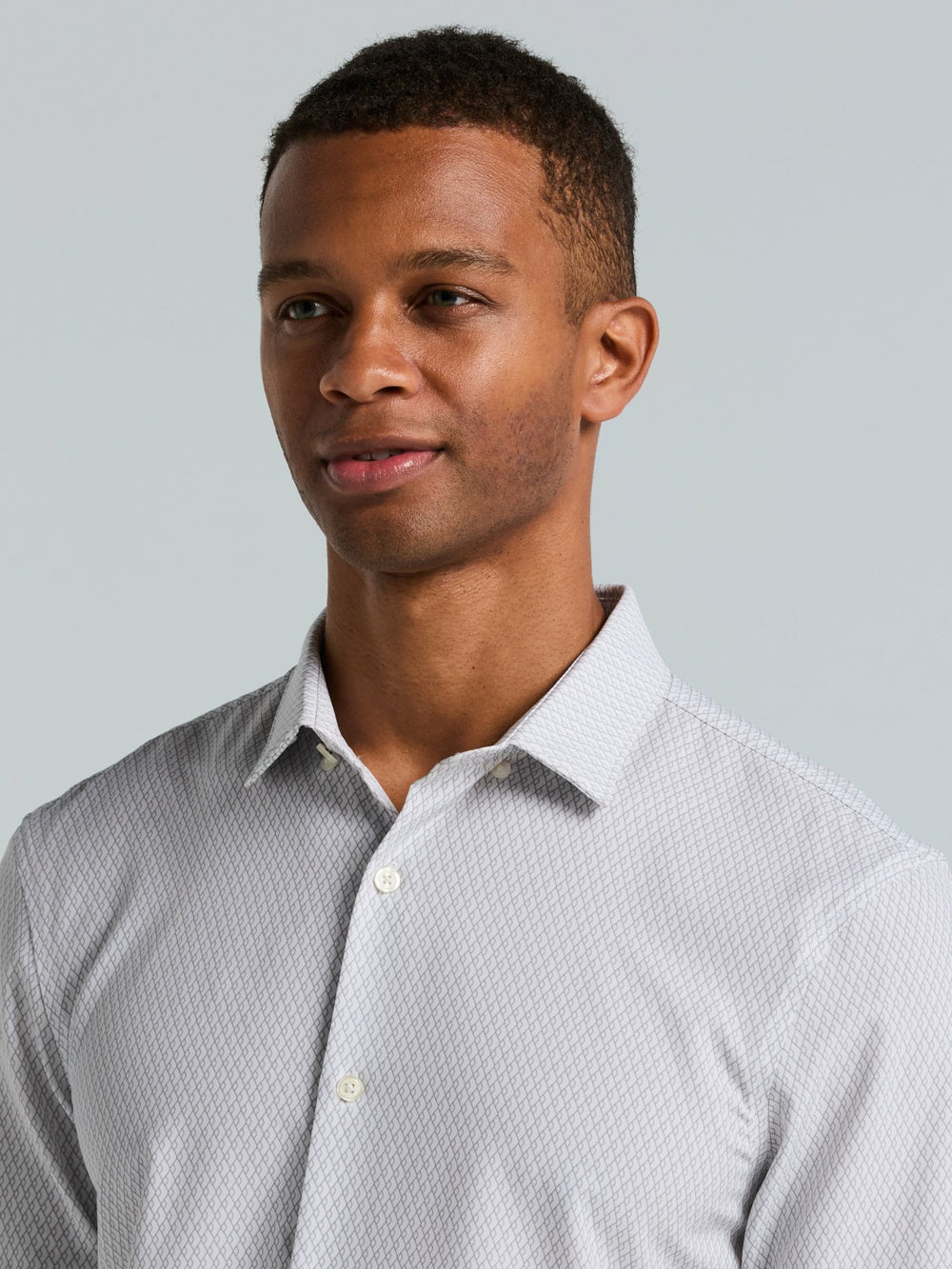Slim Fit Total Stretch Diamond Geo Print Shirt
