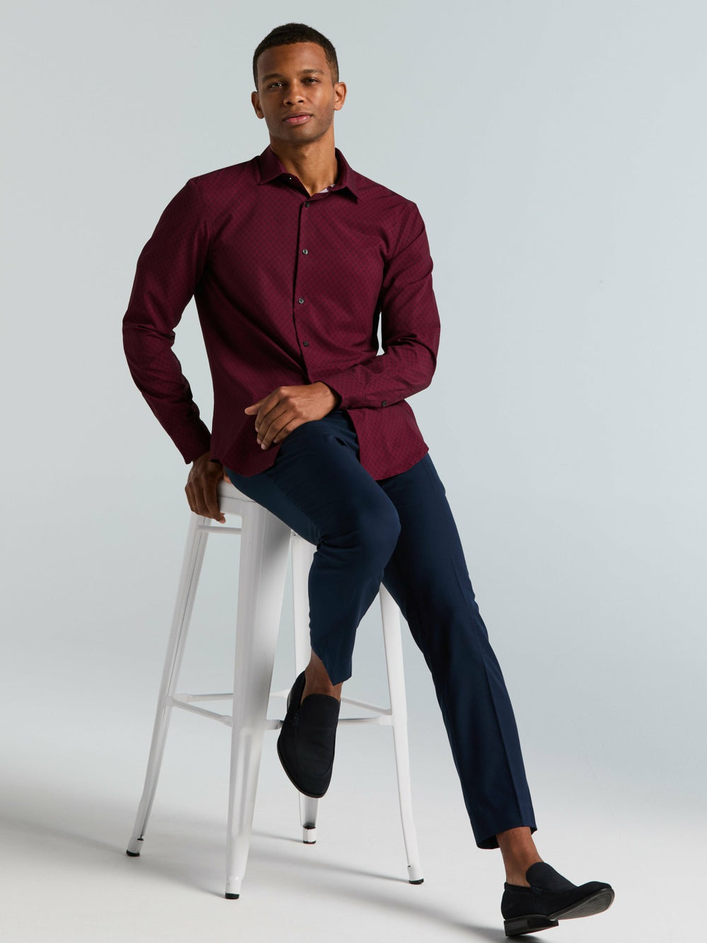 Slim Fit Geo Print Total Stretch Shirt