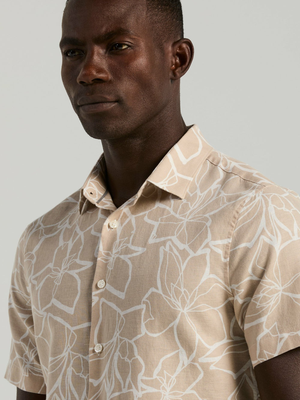 Linen Floral Print Shirt