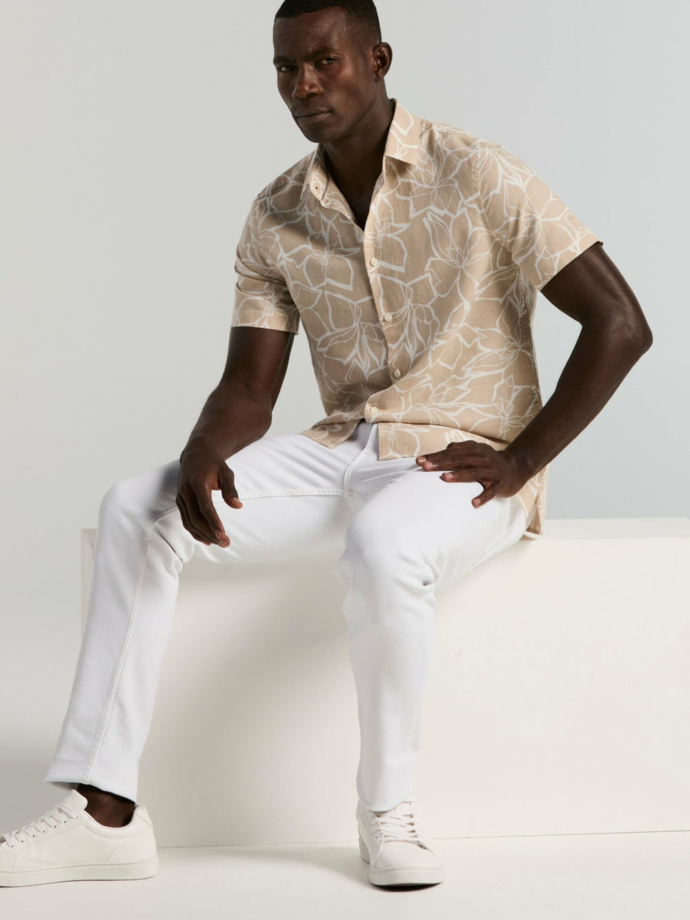 Linen Floral Print Shirt