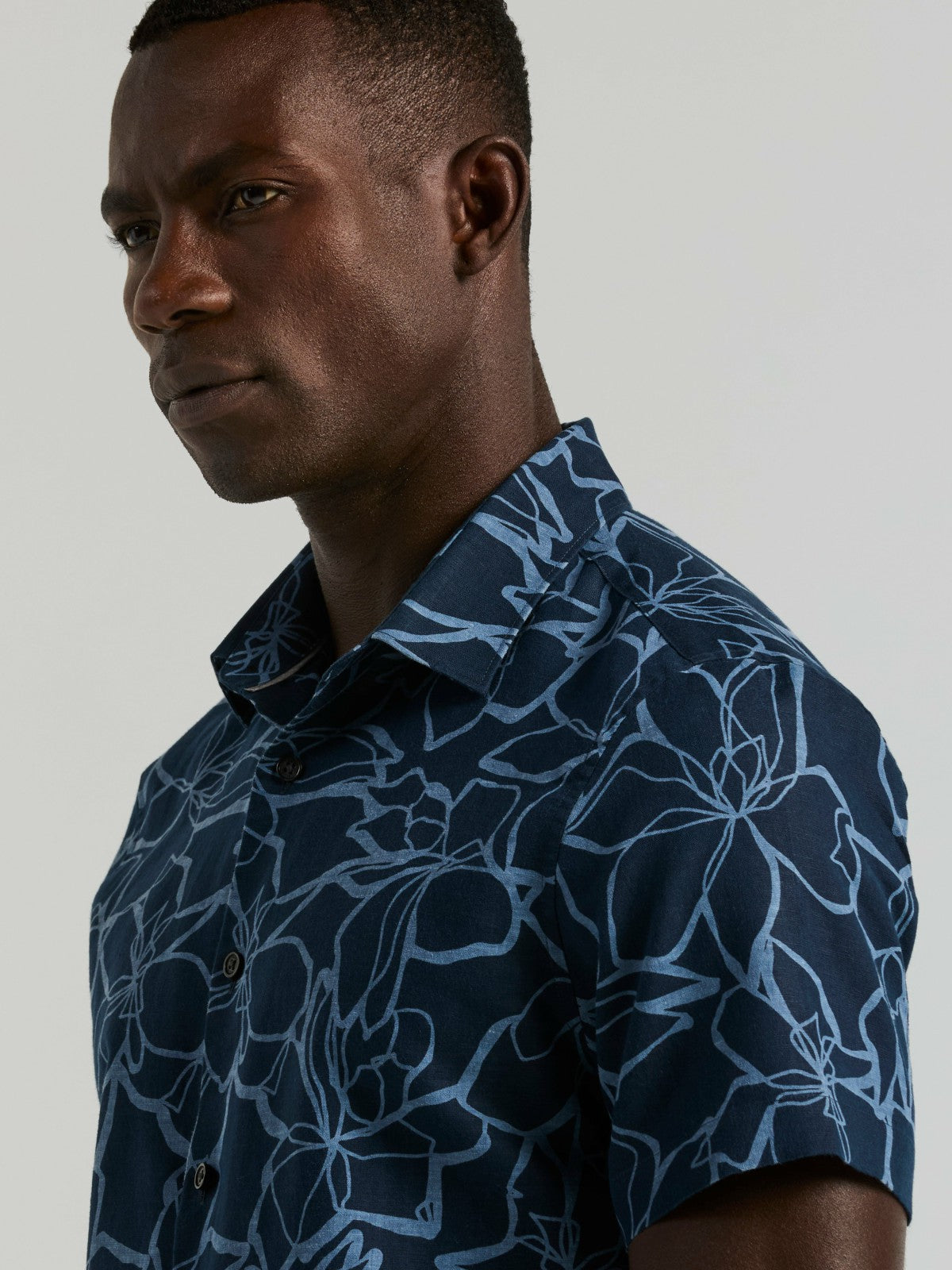 Linen Floral Print Shirt