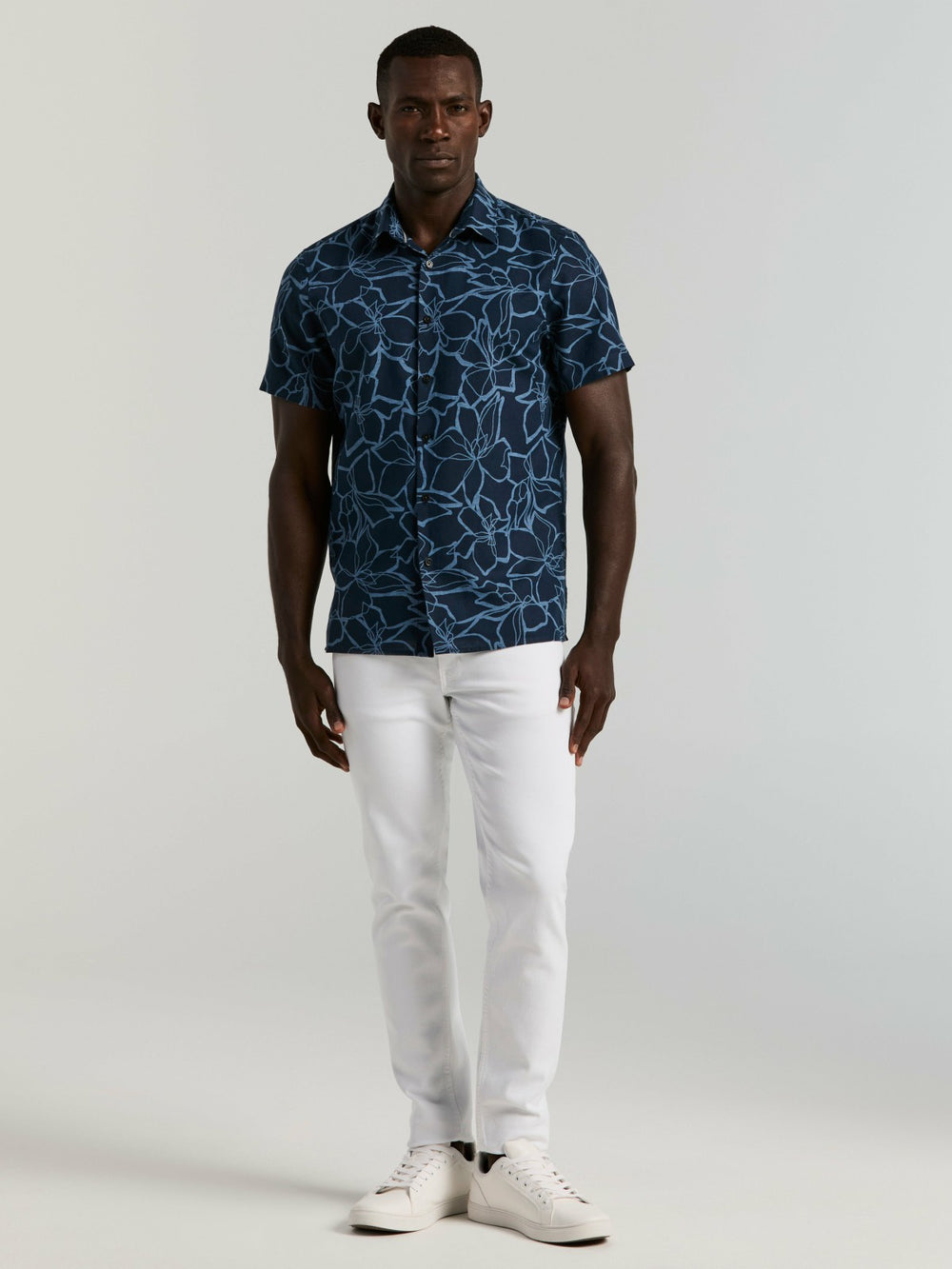 Linen Floral Print Shirt