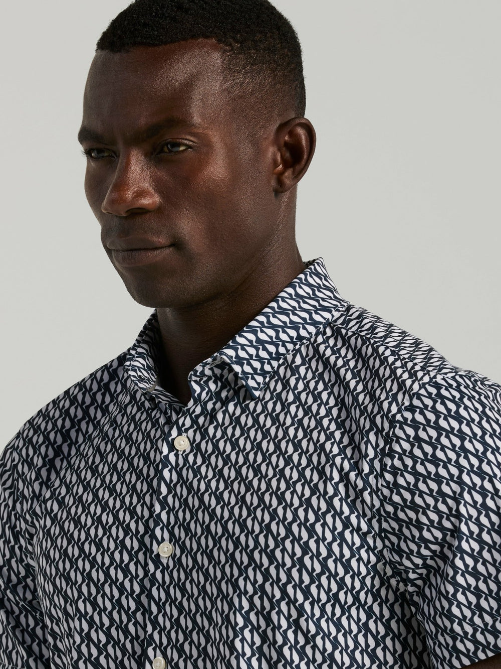 Slim Fit Wave Print Total Stretch Shirt