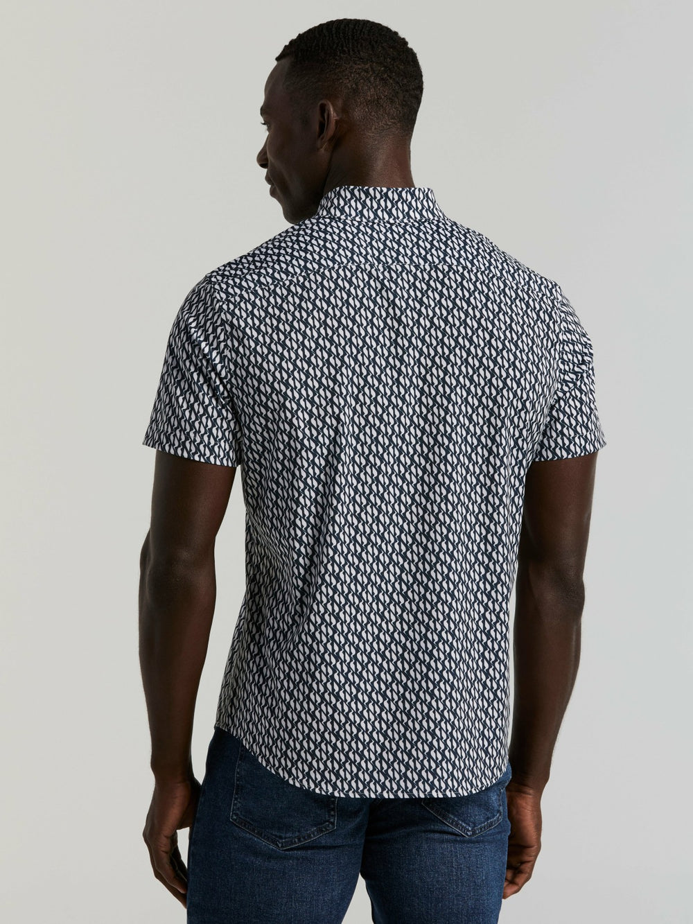 Slim Fit Wave Print Total Stretch Shirt