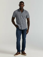 Slim Fit Wave Print Total Stretch Shirt