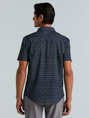 Dotted Wave Print Slim Fit Total Stretch Shirt