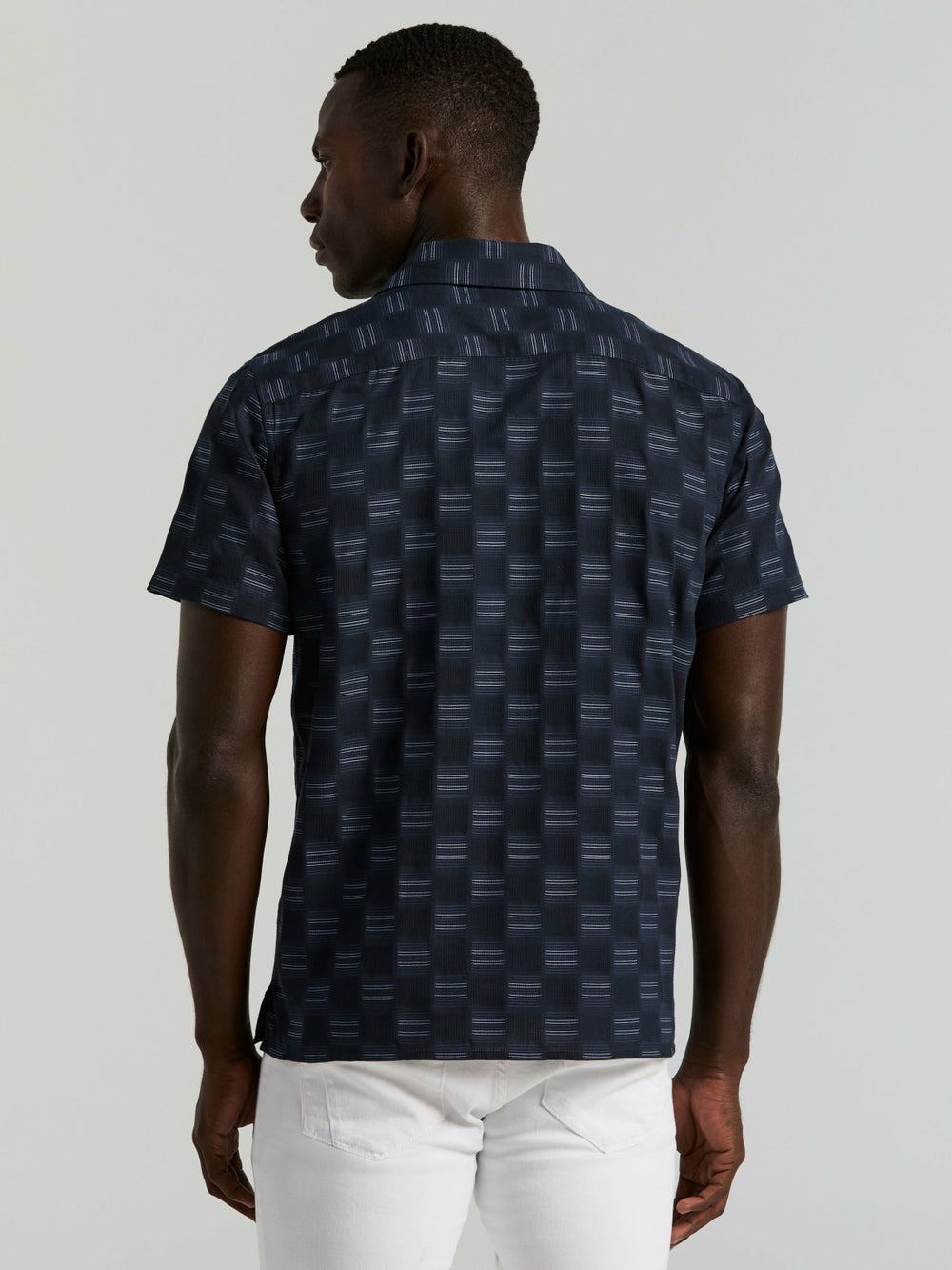 Cotton Clipped Dobby Camp Collar Shirt