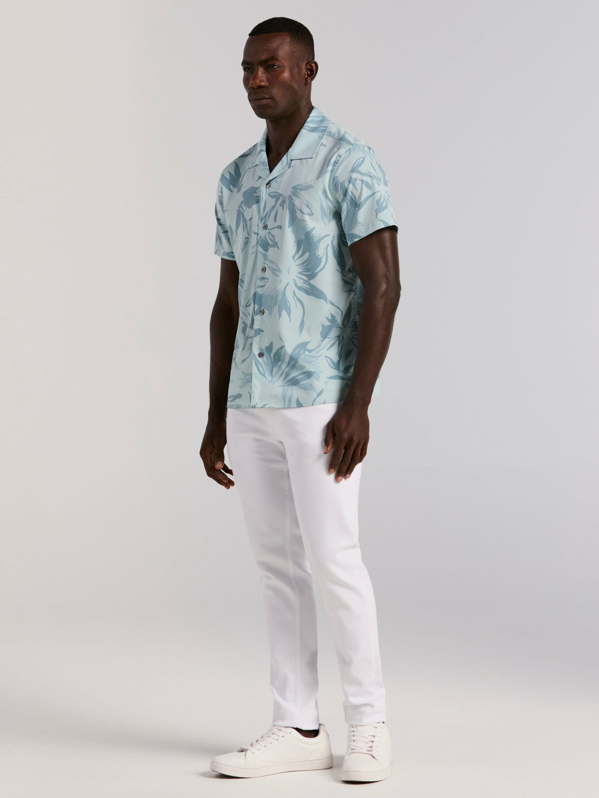 Camp Collar Floral Print Soft Touch Shirt