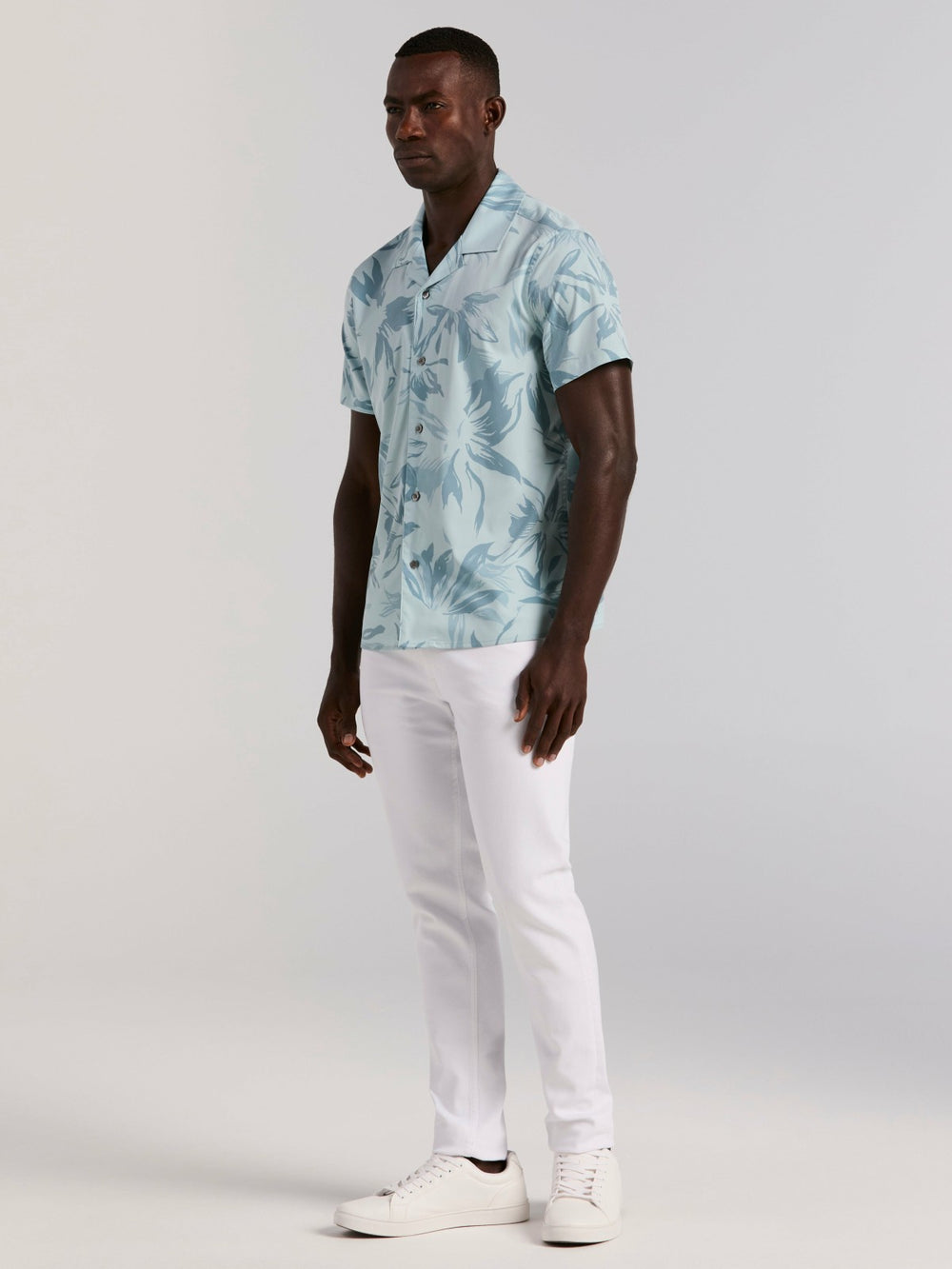 Camp Collar Floral Print Soft Touch Shirt