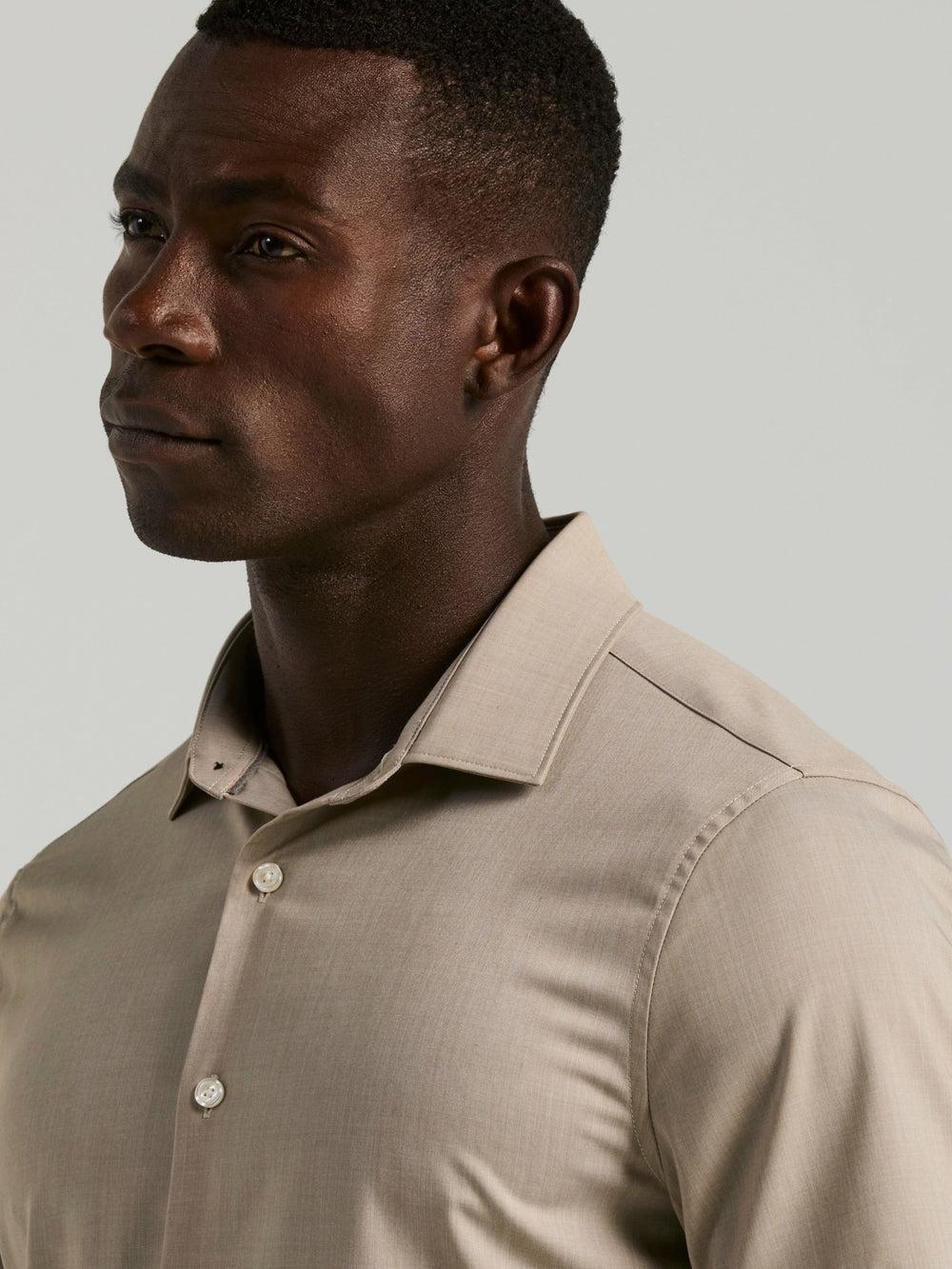 Slim Fit Total Stretch Heathered Short Sleeve Shirt