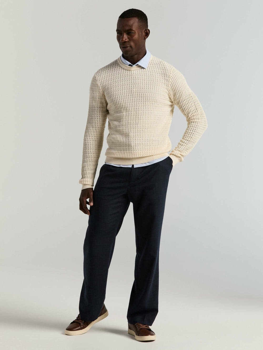 Slim Fit Total Stretch Heathered Short Sleeve Shirt