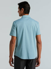 Slim Fit Total Stretch Heathered Short Sleeve Shirt