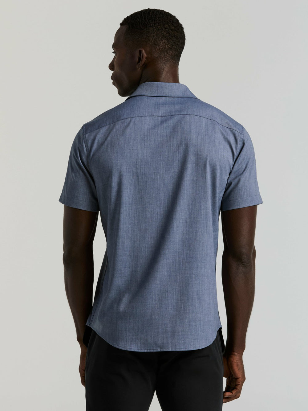 Slim Fit Total Stretch Heathered Short Sleeve Shirt