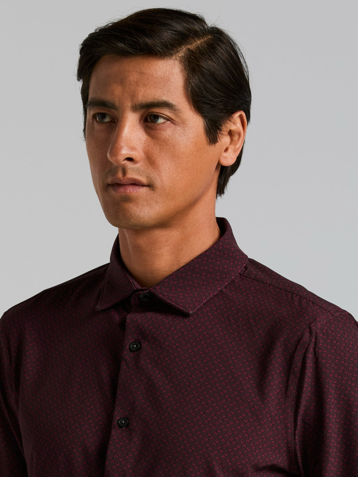 Diamond Print Slim Fit Total Stretch Shirt