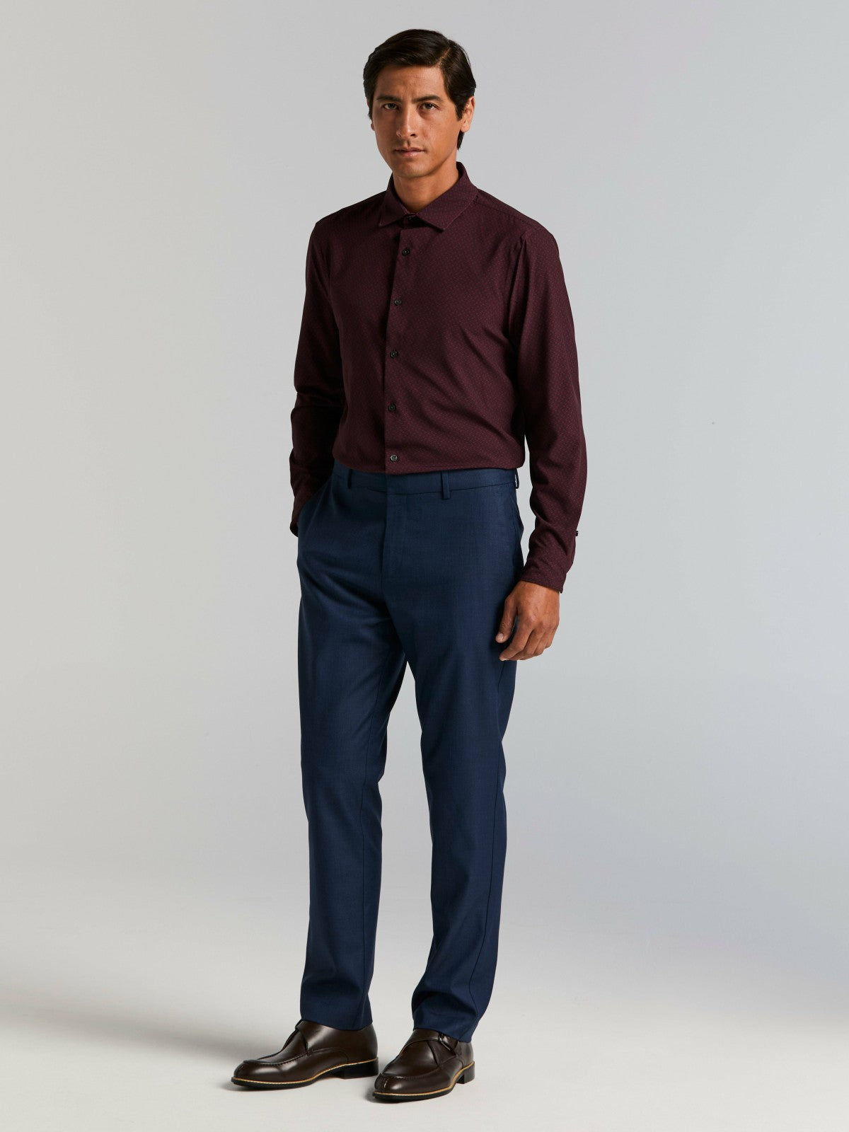 Diamond Print Slim Fit Total Stretch Shirt