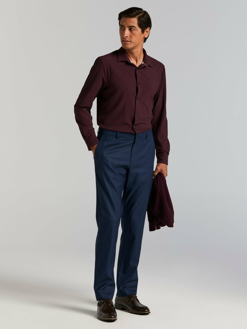 Diamond Print Slim Fit Total Stretch Shirt