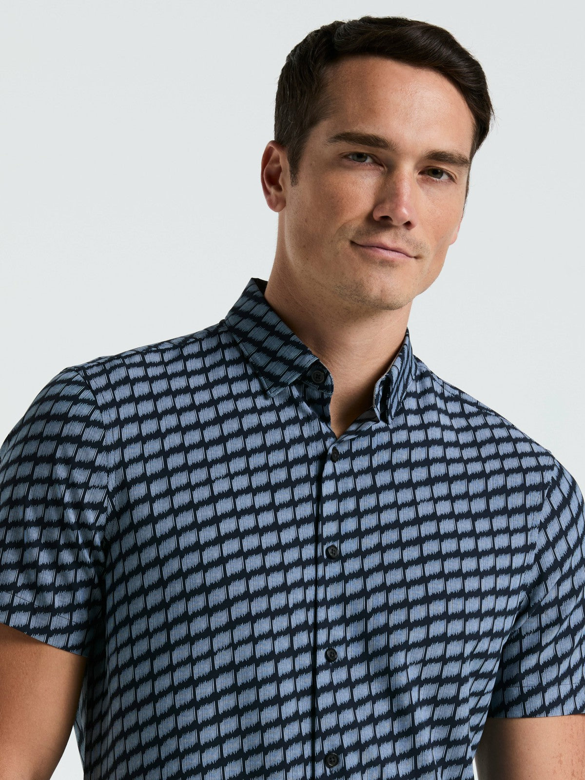 Total Stretch Hash Mark Print Slim Fit Shirt