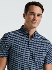 Total Stretch Hash Mark Print Slim Fit Shirt