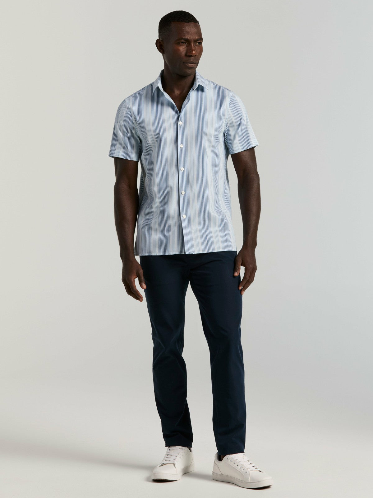Multi Tonal Vertical Stripe Shirt
