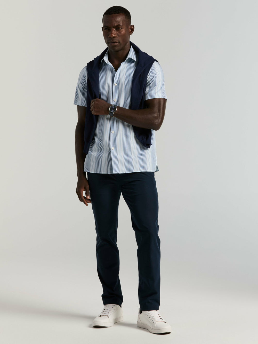 Multi Tonal Vertical Stripe Shirt