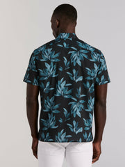 Magnolia Leaf Print Total Stretch Shirt