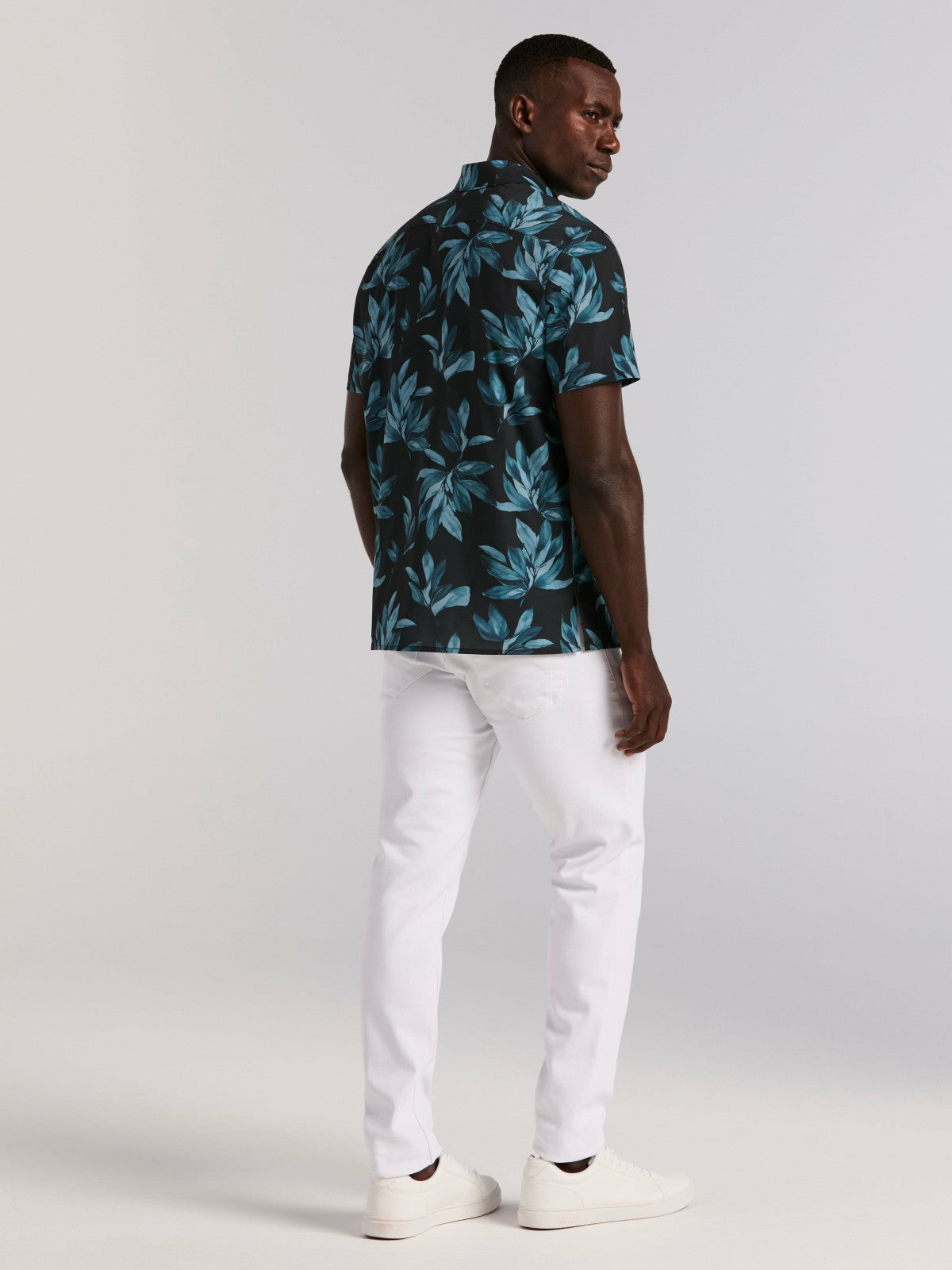 Magnolia Leaf Print Total Stretch Shirt