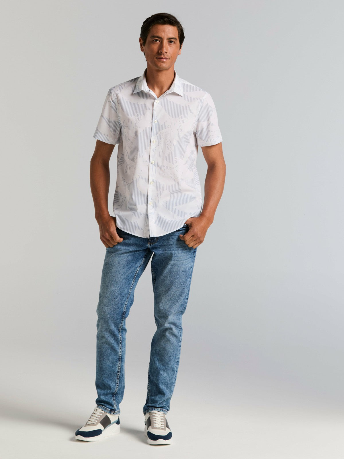 Slim Fit Feather Print Shirt