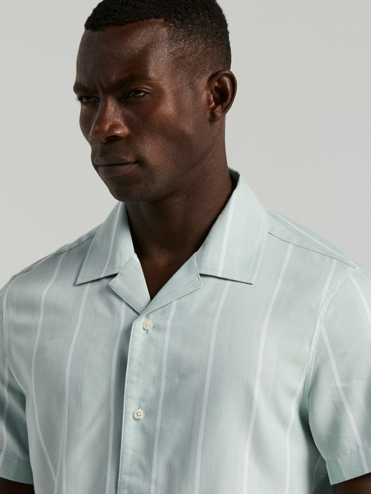 EcoVero™ Striped Camp Collar Shirt