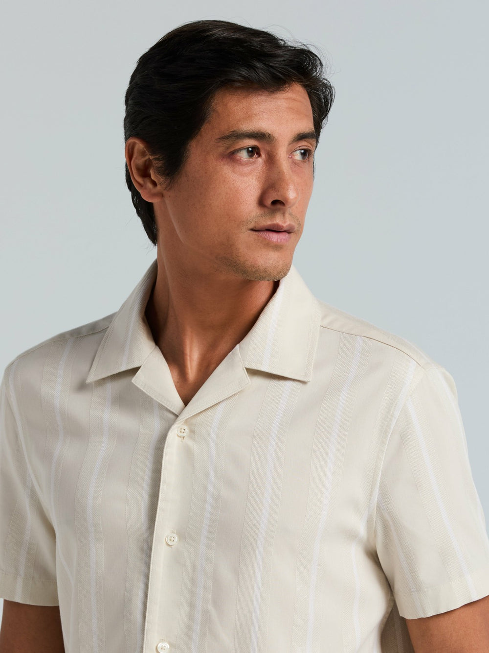 EcoVero™ Striped Camp Collar Shirt