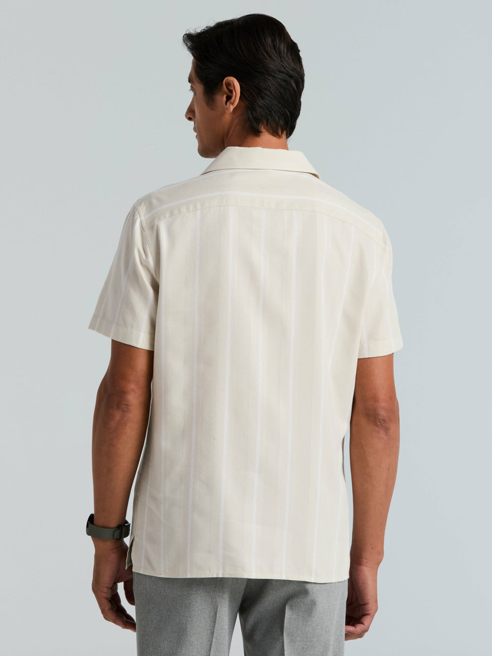 EcoVero™ Striped Camp Collar Shirt
