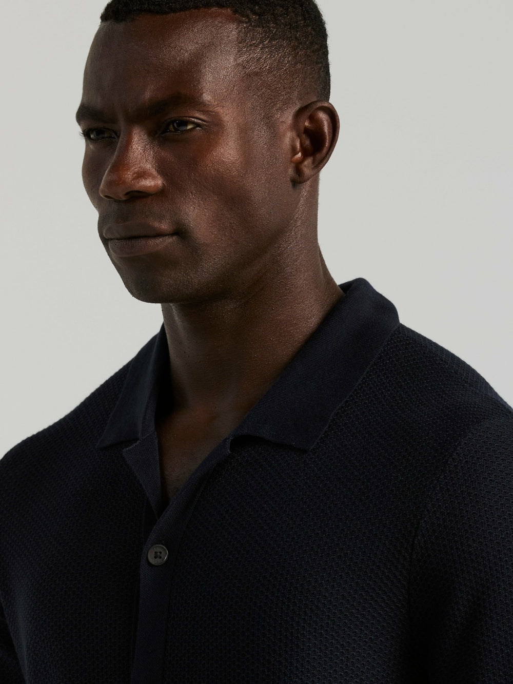 Short Sleeve Button Front Sweater