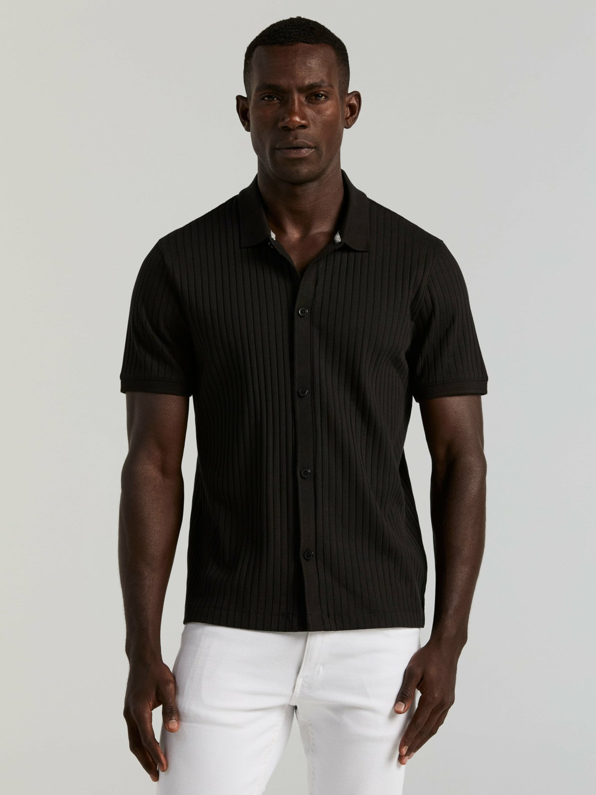 Ribbed Button Front Knit