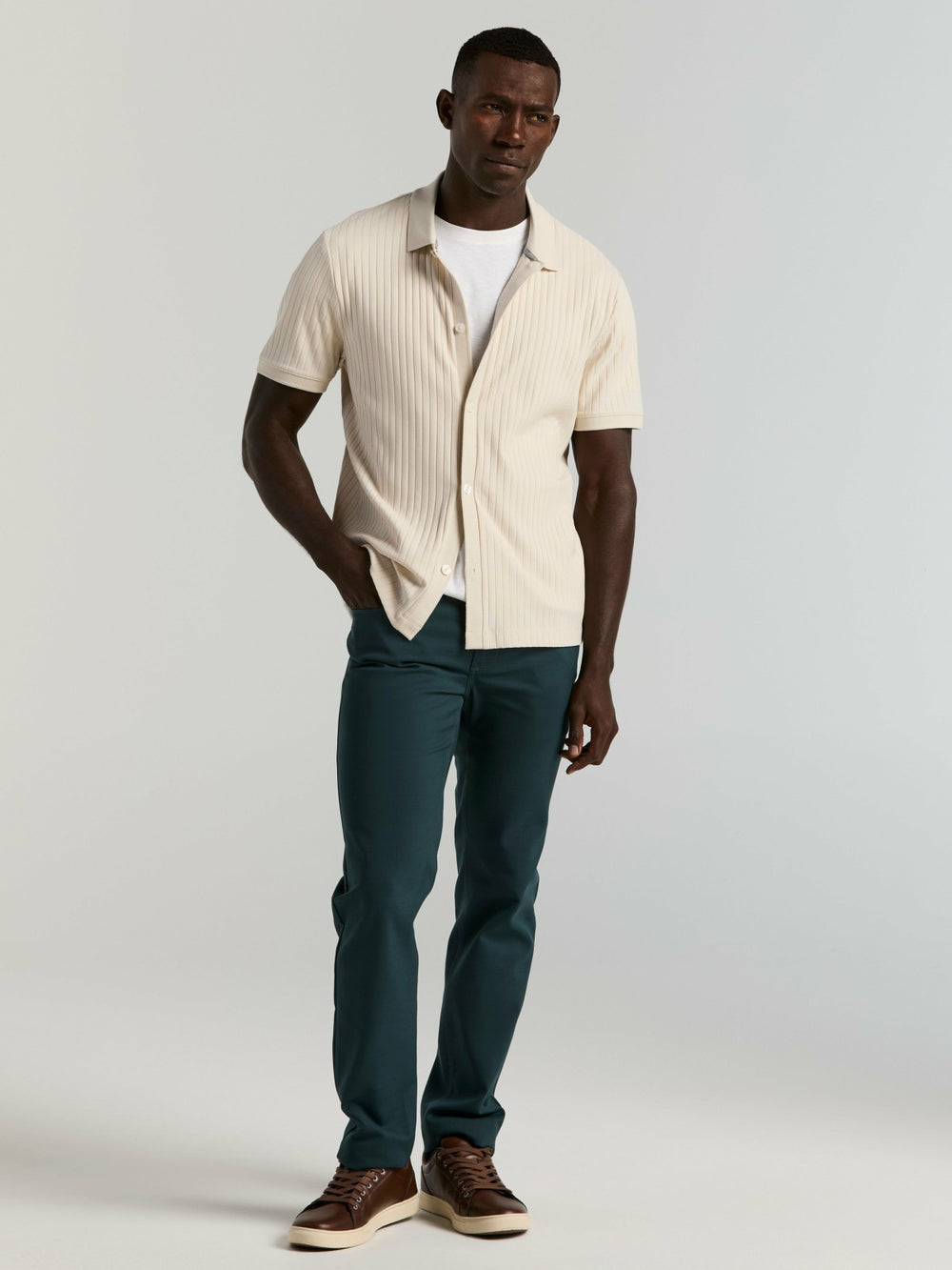 Ribbed Button Front Knit