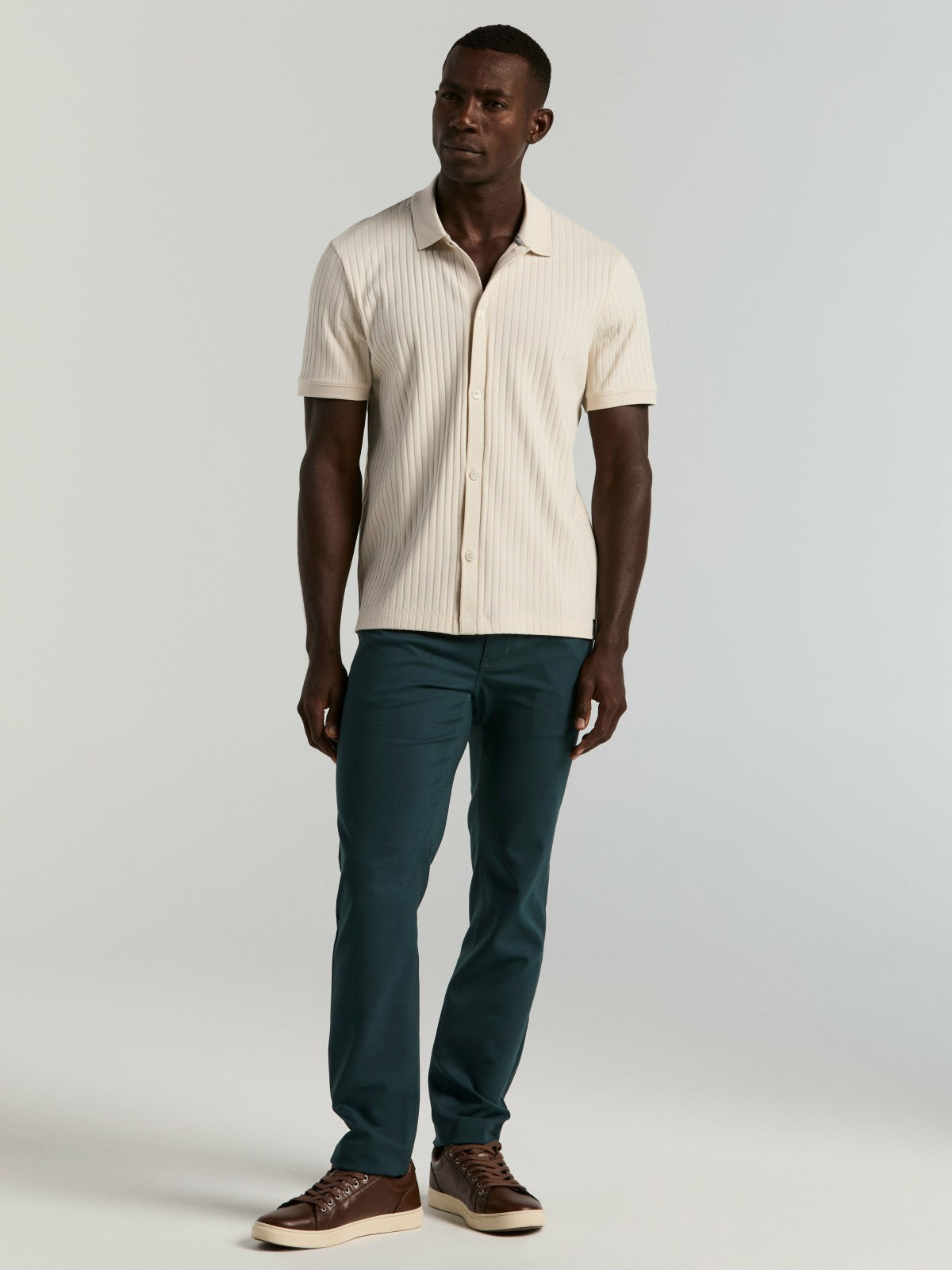 Ribbed Button Front Knit