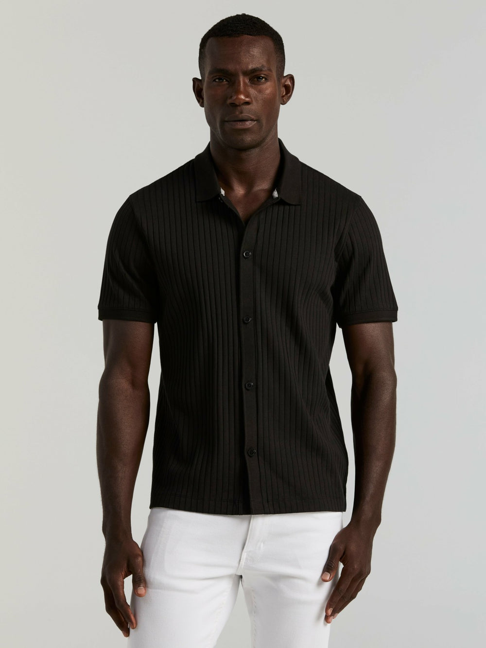 Ribbed Button Front Knit