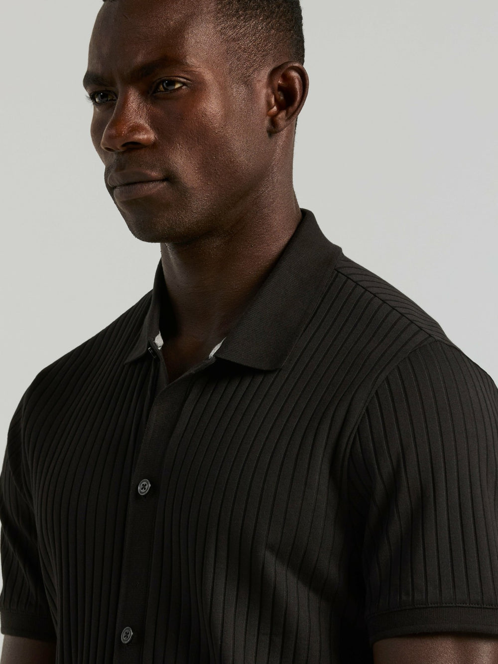 Ribbed Button Front Knit
