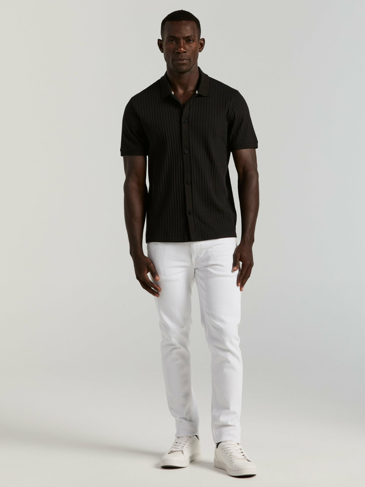Ribbed Button Front Knit