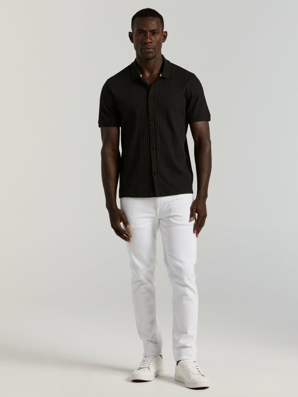 Ribbed Button Front Knit