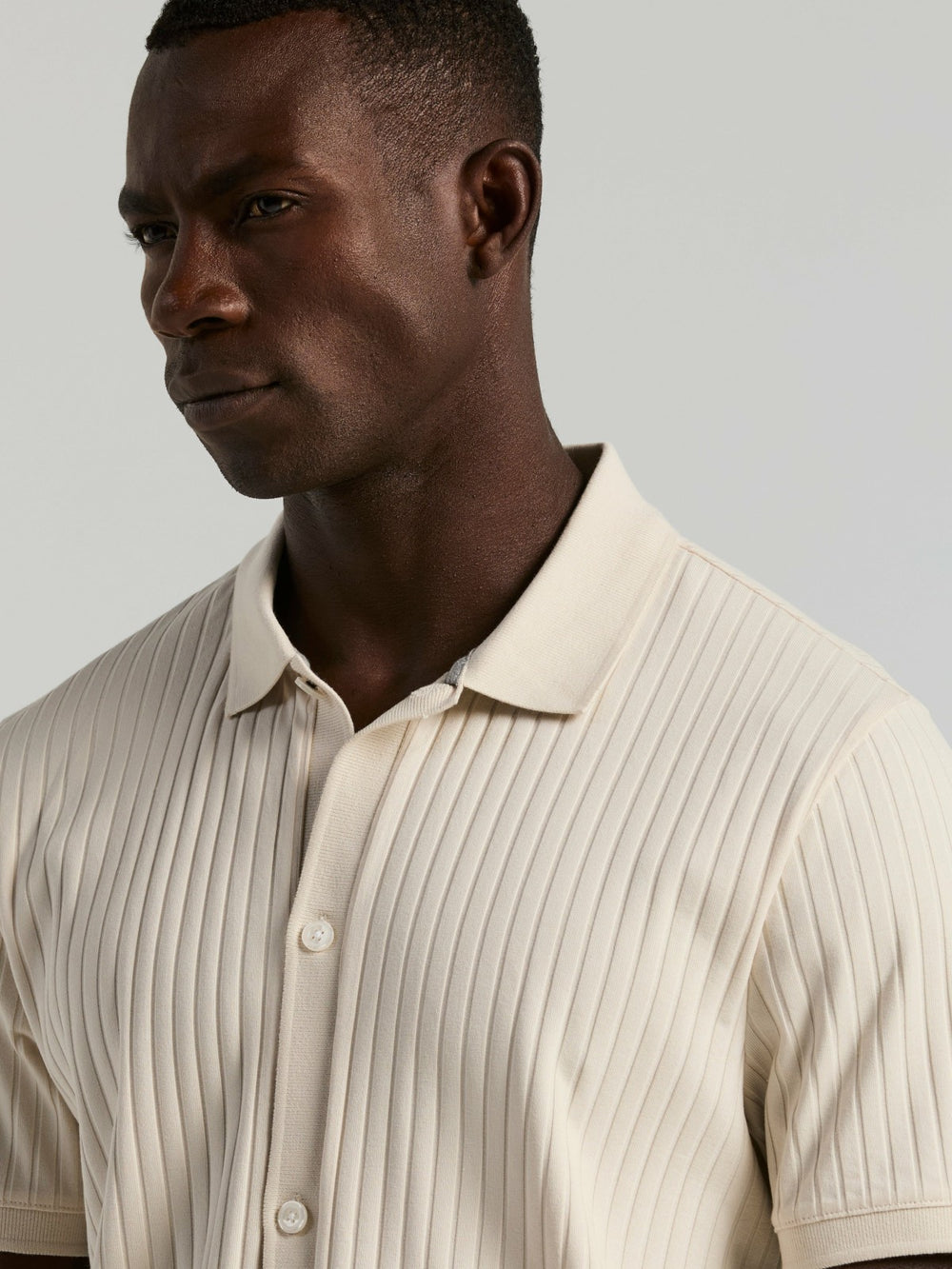 Ribbed Button Front Knit