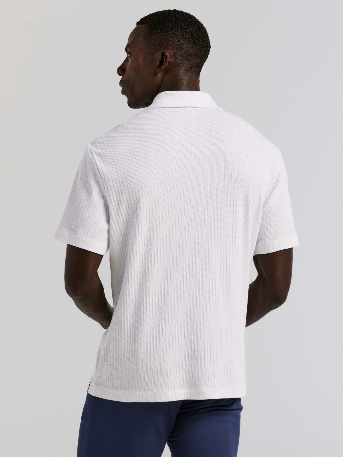 Vertical Stripe Jacquard Button Front Knit