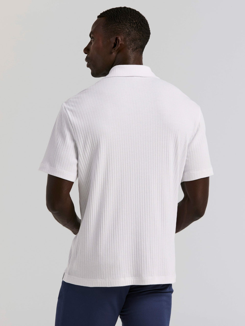 Vertical Stripe Jacquard Button Front Knit