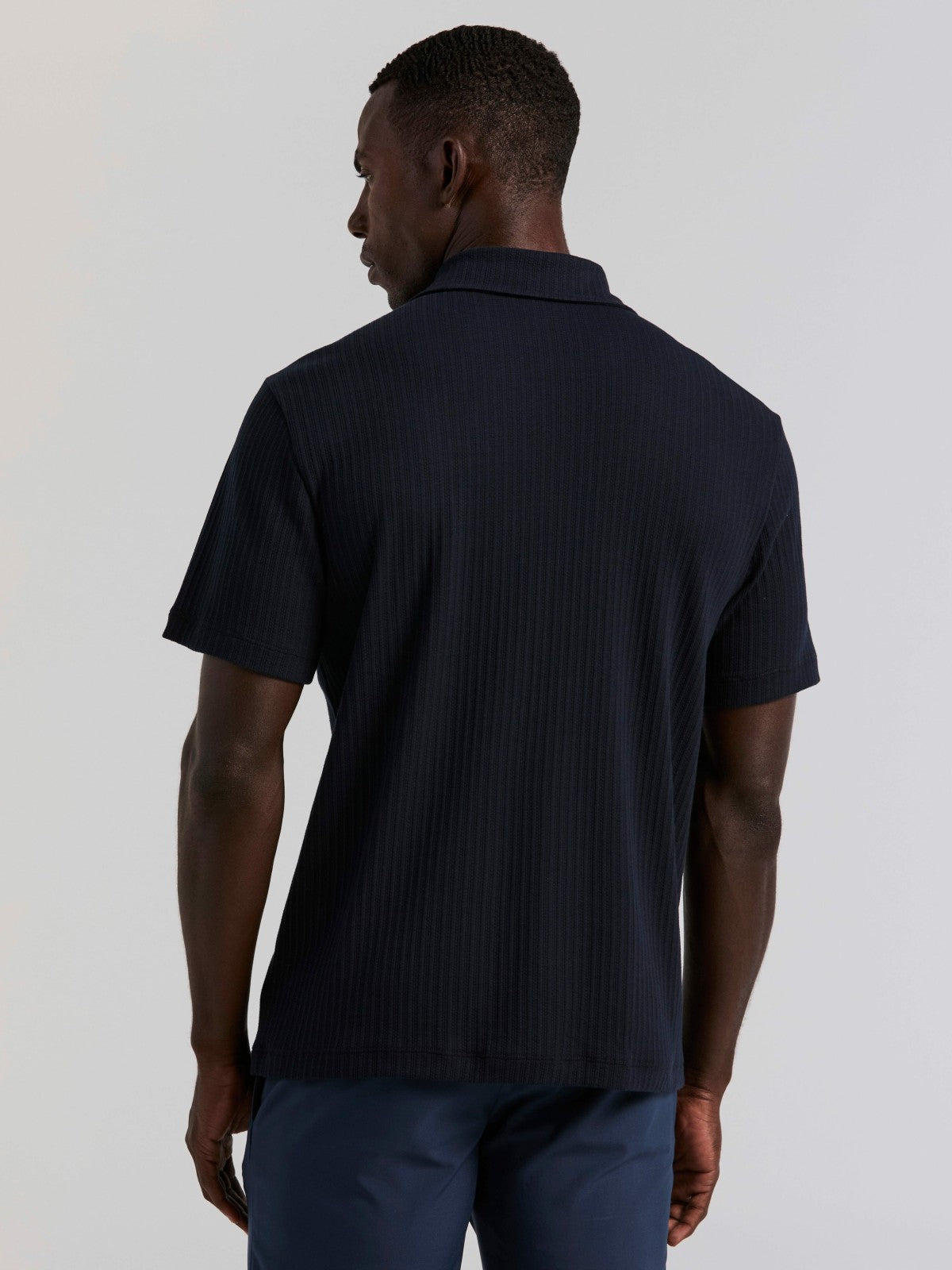 Vertical Stripe Jacquard Button Front Knit