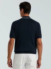 Cotton Tipped Ribbed Full Zip Sweater