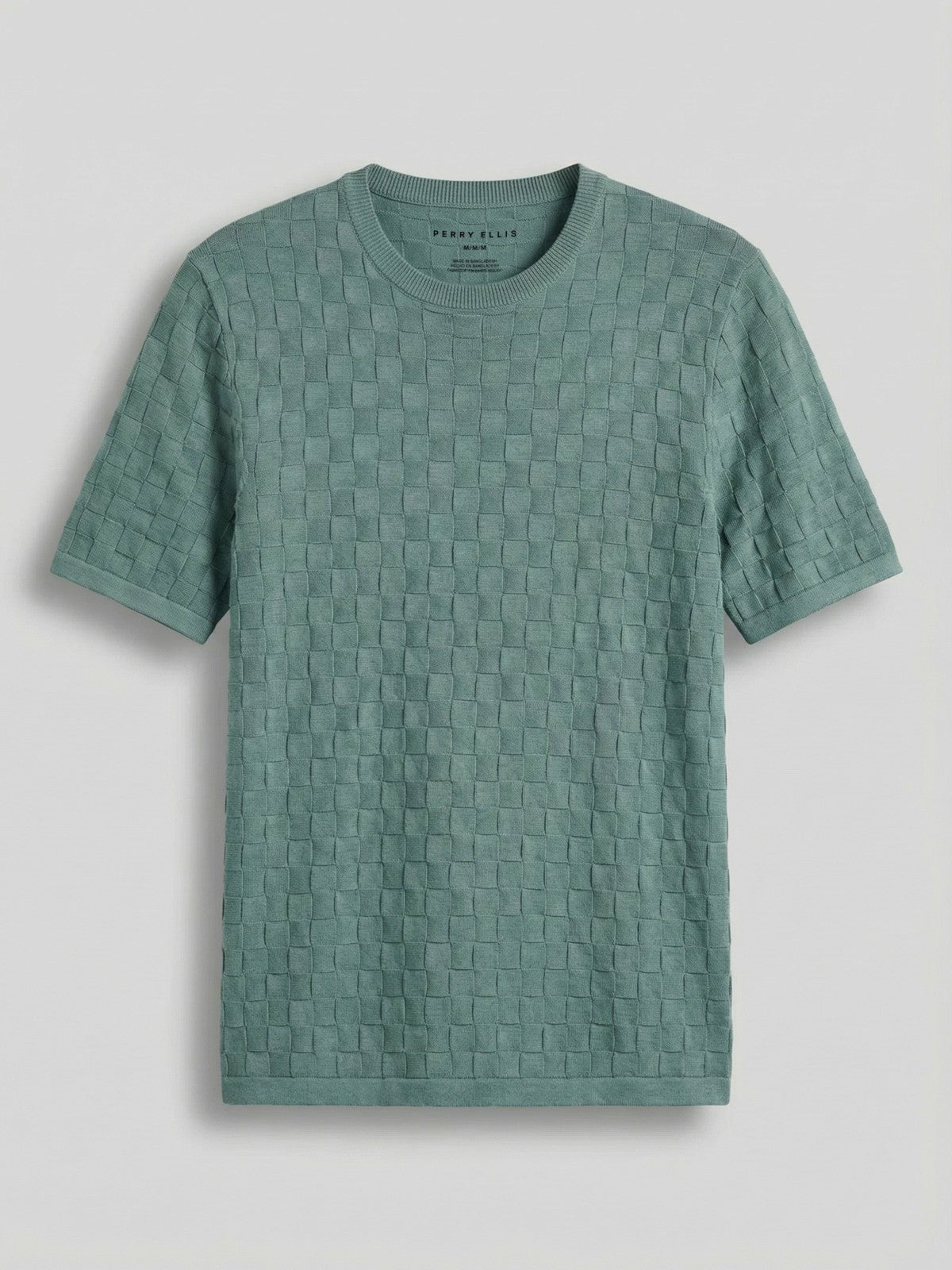 Square Pattern Crew Neck Sweater Tee