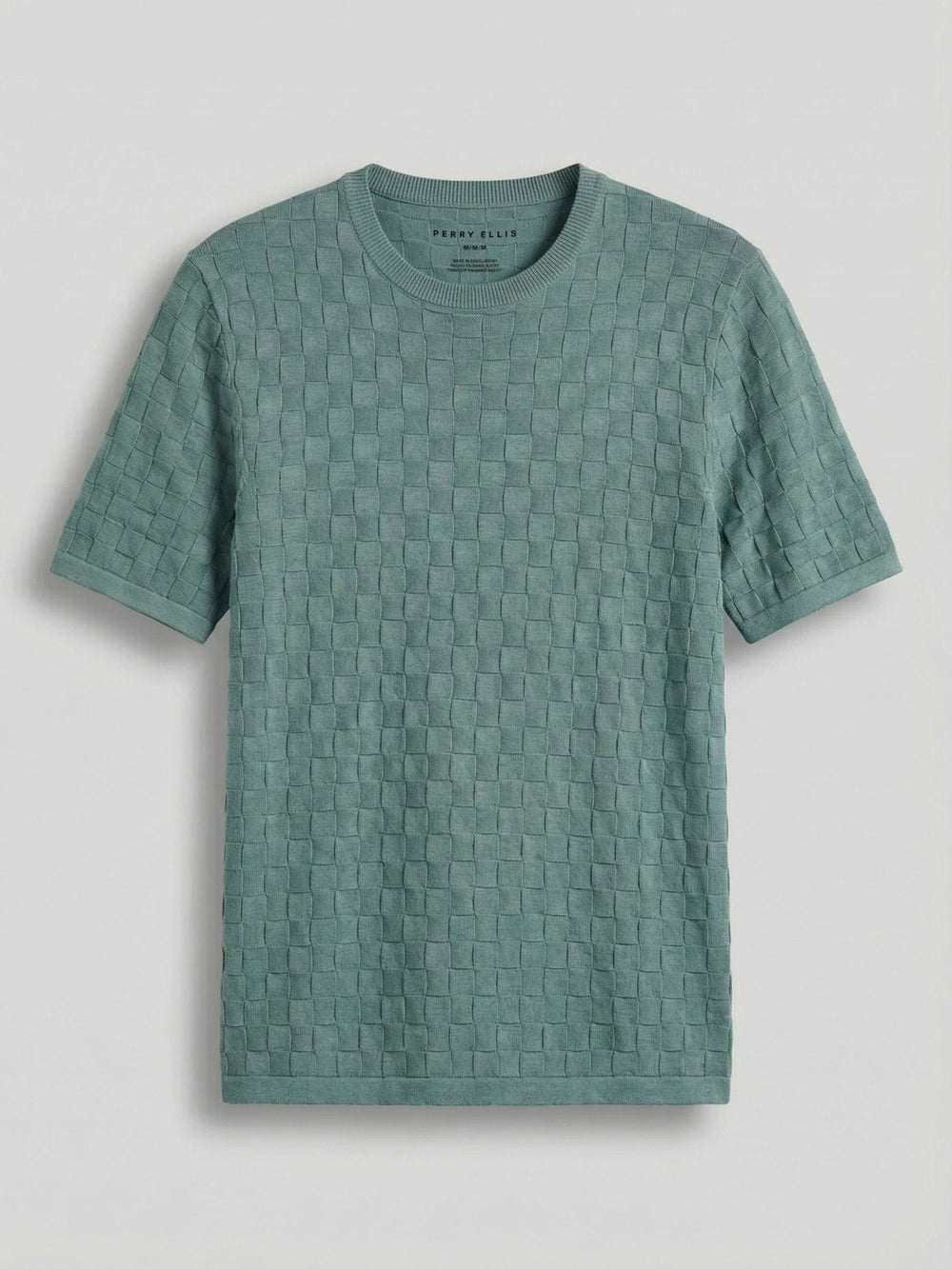 Square Pattern Crew Neck Sweater Tee
